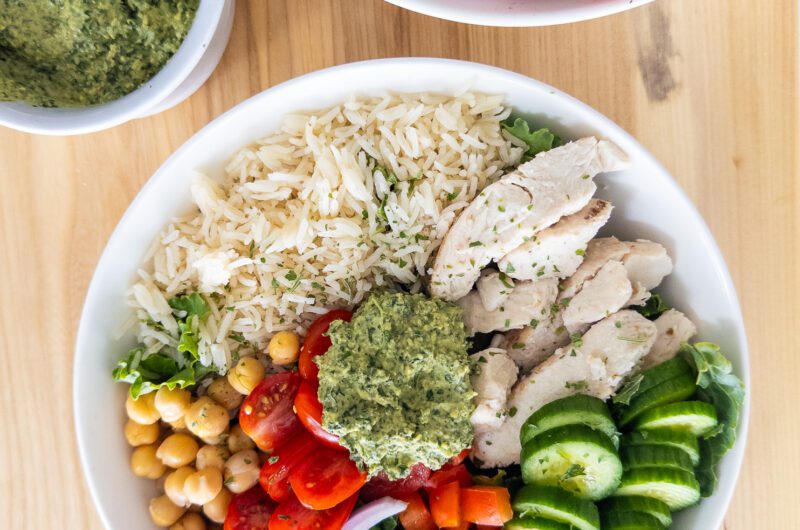 Mediterranean Pesto Chicken Bowls