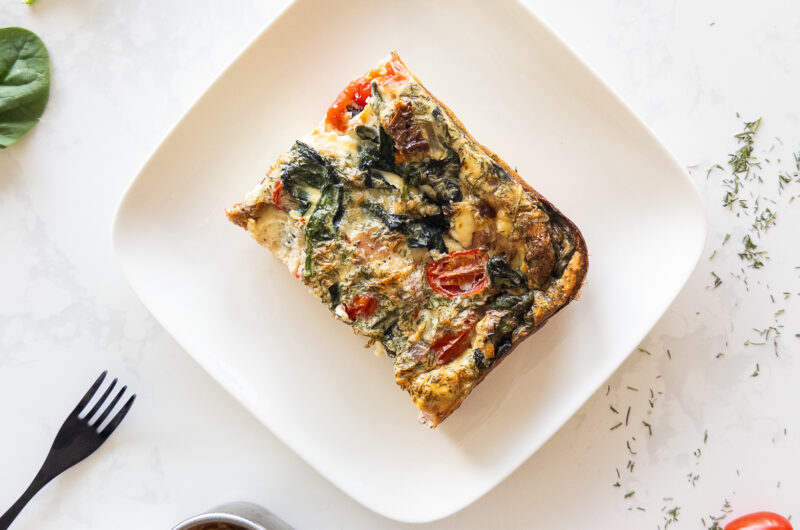 Spinach Feta Egg-White Bake